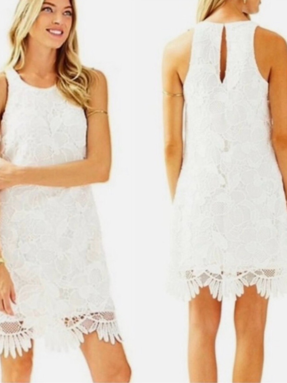 Lilly Pulitzer Marlissa white scalloped lace dress size 0. Like new. Sorority